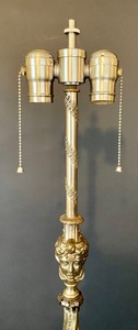 lot 178 image: Vintage Floor Lamp with Figurals by Chicago Mosaic