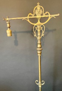 lot 175 image: Vintage Ornate Bridge Arm Floor Lamp with Marble Base