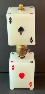 lot 4 image: Awesome Ace Playing Card Art Deco Lamp with Shade