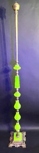 lot 94 image: Vintage Amazing Uranium Glass Floor Lamp or Vintage Canary Yellow Floor Lamp
