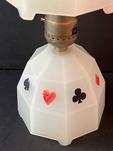 lot 108 image: Houze Art Deco Playing Card DesignMotif Glass Lamp