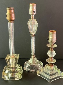 lot 115 image: Three Vintage Crystal Lamps