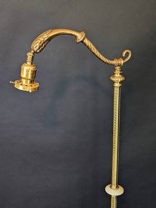 lot 186 image: Antique Brass Floor Lamp with Marble Base