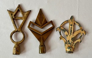 lot 149 image: Three Metal Art Deco Finials