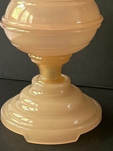 lot 219 image: Coralex and Nile Green Vintage Glass Houze Lamps