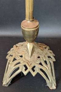 lot 207 image: Pair of Antique Brass Floor Lamp Parts