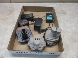 lot 60 image: Cordless Tool Battery charger and dewalt adaptor