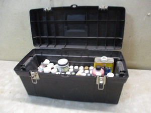 lot 164 image: Toolbox full of craft paints