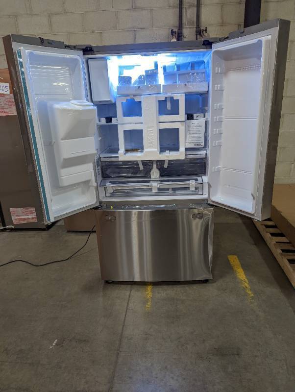 lot 207 image: Samsung 23 cu. ft. 3-Door French Door Refrigerator in Stainless Steel with CoolSelect Pantry, Counter Depth (Scratch and Dent) - 1 Year Warranty