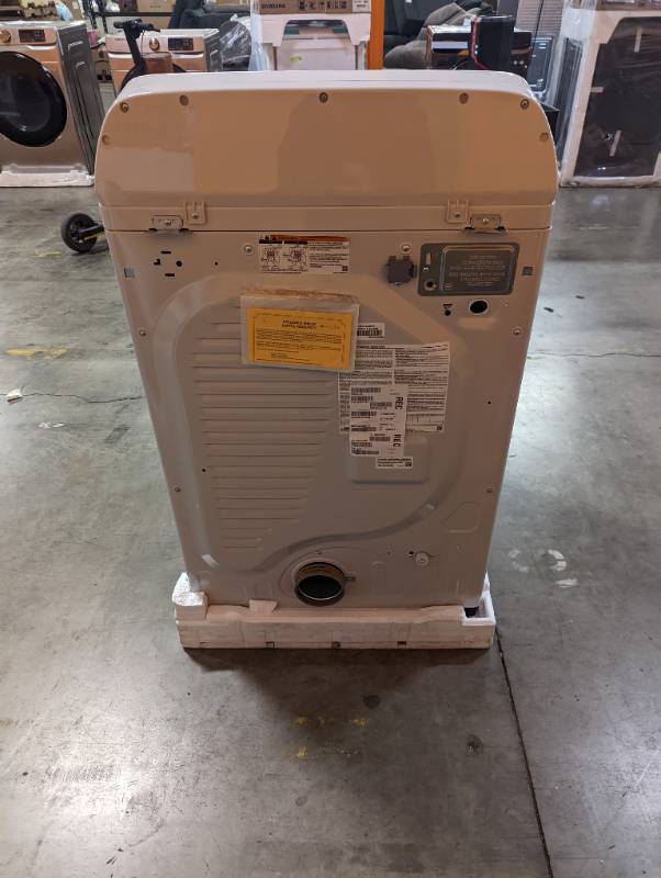 lot 225 image: Samsung 7.4 cu. ft. Smart Ivory Electric Dryer with Steam Sanitize (Scratch and Dent) - 1 Year Warranty