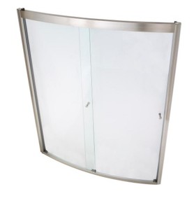 lot 719 image: American Standard Ovation 60 in. x 72 in. Framed Bypass Shower Door in Satin Nickel and Clear Glass, AM00560.400.295.
