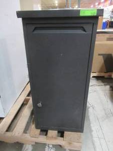 lot 706 image: ParcelWirx Graphite WallGround Mount Secure Locker - Scratch and Dent, Missing Keys.