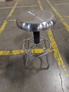 lot 650 image: Chrome Workshop Stool