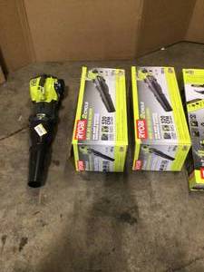 Lot of Assorted Ryobi Jet Fan Blowers and Trimmers - Open Boxes -various models and conditions  Review all pictures