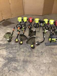 Mix Pallet of Assorted Lawn Trimmers - Models Include Ryobi, Homelite - Review all pictures - Customer Returns