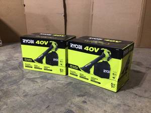 RYOBI 40V Vac Attack Cordless Leaf VacuumMulcher with Battery and Charger - Lot of 2 - open box customer return Review all pictures