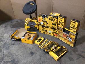 Assorted  Lot of Dewalt Tools - Battery Starters Chargers - Boots, Small Dewalt Hardware Sets -various models and conditions Review all pictures
