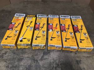 DEWALT FLEXV 60V MAX Lithium- Ion Electric Cordless Attachment Capable String Trimmer - Lot of 5 -open box customer returns various conditions  Review all pictures