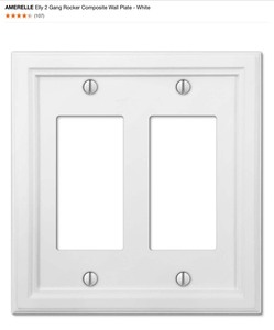 (3) AMERELLE Elly 2 Gang Rocker Composite Wall Plate - White. See Pictures
