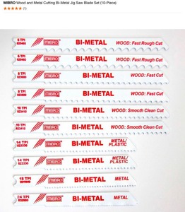 DIABLO T-Shank Jig Saw Blade Set (10-Piece) and MIBRO Wood and Metal Cutting Bi-Metal Jig Saw Blade Set (10-Piece). See Pictures