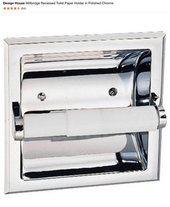 Design House Millbridge Recessed Toilet Paper Holder in Polished Chrome Satin Nickel. See Pictures