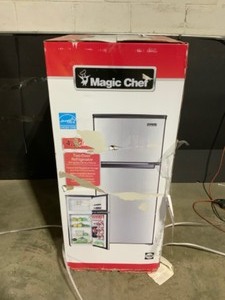 Magic Chef 4.5 cu. ft. 2 Door Mini Fridge in Stainless Look with Freezer. See Pictures