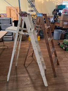 lot 104 image: 2 Wood Ladders