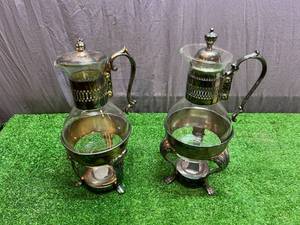 lot 128 image: Silver Plated Pitchers with Warmer Stand