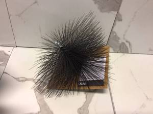 lot 21 image: 11 in. Square Wire Chimney Brush, 14 in. NPT by Rutland Cusotmer Returns See Pictures