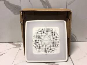 lot 26 image: ChromaComfort 110 CFM Ceiling Bathroom Exhaust Fan w Customizable Multi-Color LEDs and Smart Phone App by Broan-NuTone Customer Returns See Pictures
