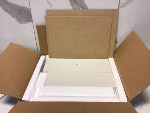 lot 33 image: TACHI Off White Modular Wood Stacking Storage Box with Drawer by IRIS Customer Returns See Pictures