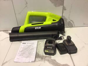 lot 41 image: Reconditioned ONE 90 MPH 200 CFM 18V Lithium-Ion Cordless Leaf Blower - 2.0 Ah Battery and Charger Included by RYOBI Customer Returns See Pictures