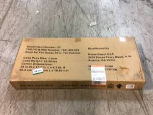 lot 54 image: 2-Pack Steel Shelf Set in Black (36 in. W x 15 in. D) for Ready-to-Assemble 36 in. Freestanding Garage Cabinet by Husky Customer Returns See Pictures