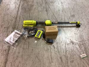 lot 60 image: 40V Expand-It Cordless Battery Attachment Capable Trimmer Power Head with 4.0 Ah Battery and Charger by RYOBI Customer Returns See Pictures