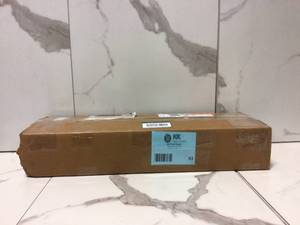 lot 63 image: Glacier Clear Glass Shelf with Silver Bracket Shelf Kit (Price Varies By Size) by Wallscapes Cusotmer Returns See Pictures