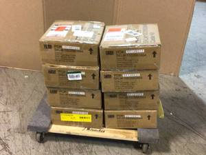 lot 88 image: Lot of 8 4 in. Caster Kit for Heavy Duty Welded Steel Garage Base Cabinets by Husky Customer Returns See Pictures