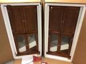lot 108 image: Lot of Assorted Hampton Harbor 25 in. W Linen Cabinet in Sequoia by Home Decorators Collection Customer Returns See Pictures