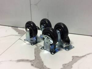 4 in. Caster Kit for Regular Duty Welded Steel Garage Base Cabinets by Husky Customer Returns See Pictures
