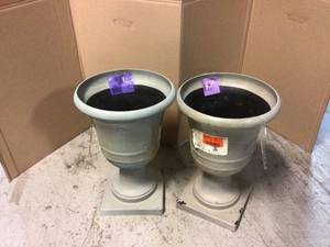 Lot of 2 16 in. Norwich Antique Zinc Resin Urn Planter by Unbranded Customer Returns See Pictures