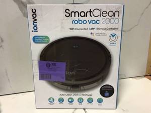 Ion Robotic Vacuum Cleaner Wi-Fi Connected Self-Charging Controlled Via Mobile App or Voice Activated 14.4-Volt by Tzumi Customer Returns See Pictures