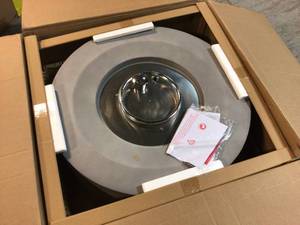 30 in. x 11 in. Round Concrete Propane Gray Fire Pit Kit by Unbranded Customer Returns See Pictures