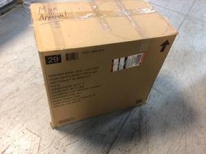 2-Piece 1.28 GPF High Efficiency Single Flush Round Toilet in Biscuit by Glacier Bay Customer Returns See Pictures