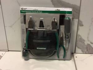 lot 4 image: Commercial Electric 7-Piece Electricians Tool Set with Pouch - Good Condition - Review all pictures