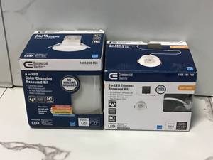 lot 5 image: Lot of 2 Commercial Electric 4 in LED Light Kits - Open Boxes - Review all pictures