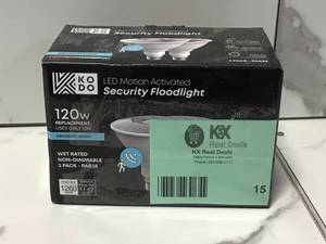 lot 15 image: KODO 120-Watt Equivalent PAR38 LED Motion Sensor Flood Light Bulb Daylight (2-Pack) - Good Condition - Review all pictures