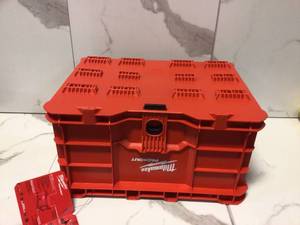 lot 39 image: PACKOUT 18.6 in. Tool Storage Crate Bin with Carrying Handles and 50 lbs. Weight Capacity by Milwaukee Customer Returns See Pictures