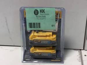 lot 81 image: 20-Volt MAX POWERSTACK Compact Battery (2-Pack) by DEWALT Customer Returns See Pictures