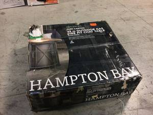 lot 104 image: Park Canyon 35 in. Round Steel Propane Fire Pit Kit by Hampton Bay Customer Returns See Pictures