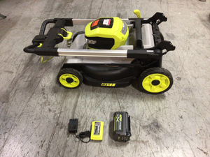 lot 109 image: 21 in. Ryobi Lawn Mower Battery and Charger Included Customer Returns See Pictures