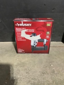 Husky Pneumatic 2-in-1 18 Gauge 2 in. Brad Nailer and 14 in. Narrow Crown Stapler with Fasteners (400-Count). See Pictures
